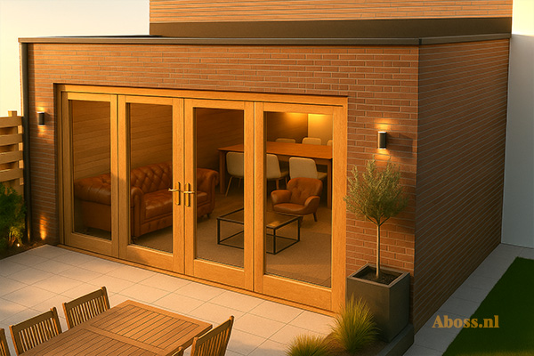 Extension type 04: slim steel sliding doors to the garden